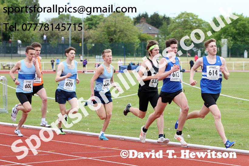 Mens under-20s 1500 metres, North Eastern Track and Fields Champs., Middlesbrough. Photo: David T. Hewitson/Sports for All Pics